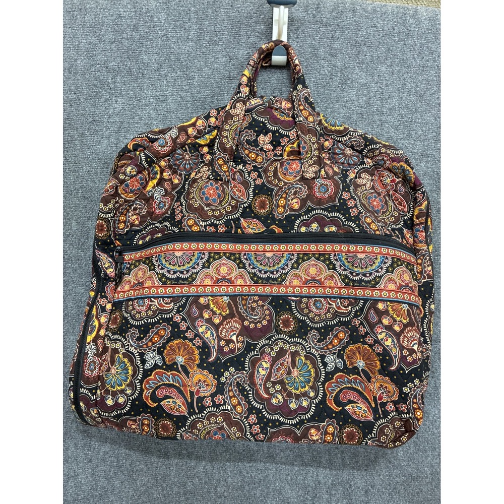 Vera Bradley Quilted Garment Bag Mesa Brown Paisley Travel Suit Dress Carrier